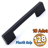 Badem10 10 Adet Plastik Kulp Köprü Mobilya Mutfak Dolabı Çekmece Dolap Kulpları Kapak Kulpu Siyah 128 mm