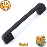 Badem10 10 Adet Radus Siyah Metal Kulp 96 mm - 9.6 cm Mobilya Çekmece Mutfak Dolabı Dolap Kulpları Kulbu Kulpu