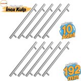 Badem10 10 Adet Rosemary Inox Metal Kulp 192 mm ( 19.2 cm ) Mobilya Mutfak Çekmece Dolap Kapak Kulbu