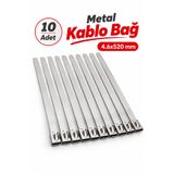 Badem10 (10 Adet)Metal Kablo Bağı 4,6x520 mm Paslanmaz Çelik Isıya Dayanıklı Kelepçe Sabitleme Bağı