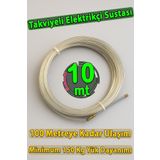 Badem10 10 Metre Elektrikçi Sustası Plastik Kaplamalı Spiral Kablo Çekme Teli Boru İçi Kılavuz Tel Tesisat