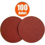 Badem10 100 Adet - 115 mm Cırt Zımpara Kağıdı El Zımparaları Seti Avuç İçi Spiral Taşlama - 50 Kum
