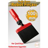 Badem10 100 mm Ayarlanabilir Açılı Yağlı Robot Boya Boyama Fırçası Dönüşlü Kısa Saplı Dayanıklı Ergonomik