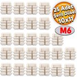 Badem10 10x11 Plastik M6 25 Adet Şerit Dübel