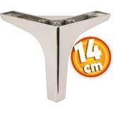 Badem10 14 cm Parlak Krom Mobilya Kanepe Koltuk Ayağı Dayanıklı Yapı ve Modern Tasarım