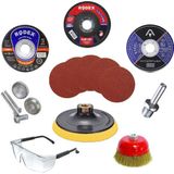Badem10 16 Parça Spiral Avuç İçi Taşlama Cırt Zımpara Ahşap İnox Metal Kesici Kesme Flap Disk 115 mm