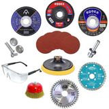 Badem10 18 Parça Spiral Avuç Içi Taşlama Cırt Zımpara Kağıdı Ahşap Inox Metal Mermer Kesici Kesme Flap Disk 115 mm