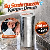Badem10 196 mm 2 Metre Çatı Izolasyon Bandı Su Sızdırmazlık Geçirmezlik Yalıtım Çamur Tamir Çatlak Boru Bant - Gümüş - Gri - 1 Adet