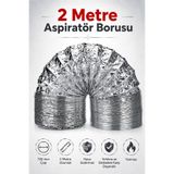 Badem10 2 mt Telli Kopmayan Davlumbaz Baca Flexible Aspiratör Borusu