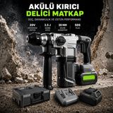 Badem10 20V Akülü Kırıcı Delici Sds Plus Kömürsüz Motor 3.5j Darbeli Matkap 30MM Beton Delme Çift 5.0AH Akü