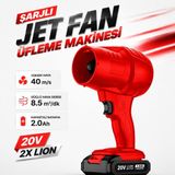 Badem10 20V Şarjlı Hava Üfleme Makinesi Jet Fan Akülü Yaprak Toz Üfleme Turbo Fan 2 Akülü 42 M/s 3 Uçlu