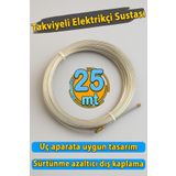 Badem10 25 Metre Elektrikçi Sustası Plastik Kaplama Spiral Kablo Çekme Teli Kılavuz Tel Tesisat Usta Tip Yay