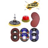 Badem10 25 Parça Spiral Taşlama Cırt Zımpara İnox Metal Kesici Flap Disk