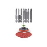Badem10 27 Parça Cırt Zımpara ve Matkap Bits Ucu 115 mm Uç Vidalama Seti