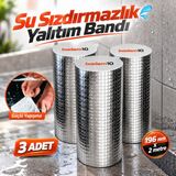 Badem10 3 Adet 196 mm 2 Metre Çatı Izolasyon Bandı Su Sızdırmaz Geçirmez Yalıtım Çamur Tamir Çatlak Boru Bant - Gümüş - Gri