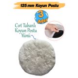 Badem10 ( 3 Adet ) Çap 125 mm Koyun Postu Pedi Pasta Cila Polisaj Süngeri Cırt Tabanlı Kuzu Postu Yün Keçesi
