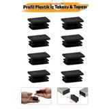 Badem10 30 mm x 40 mm Masa Sandalye Sehpa Mobilya Parke 8 Adet Ayak Tapası Takozu Tıpa Papuç Takoz Çizilme