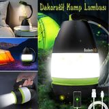 Badem10 300 Lümen Beyaz LED Dekoratif Kamp Lambası Şarjlı Taşınabilir El Feneri ABS Malzemeden