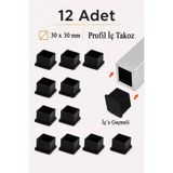 Badem10 (30x30 mm) İç Takoz Masa Sandalye Sehpa Ayak Tapası Kare Tıpa Papuç Parke Zemin Koruyucu 12 Adet