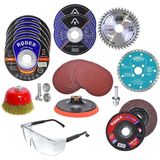 Badem10 34 Parça 115 mm Spiral Taşlama Cırt Zımpara Seti Ahşap Metal Mermer Kesici Diskler
