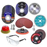 Badem10 34 PARÇA Cırt Zımpara Kağıdı Spiral Avuç İçi Taşlama Mermer Ahşap İnox Meltak Kesici Kesme Flap Disk Seti
