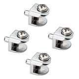 Badem10 4 Adet Cam Raf Tutucu Metal Cam Etejer Pimli Krom Metal Vidalı
