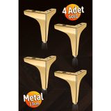 Badem10 (4 ADET) ERK Eren 13 cm Altın Renk Metal Mobilya Köşe Ayağı Dayanıklı Modern Tasarım Mobilya Sehpa