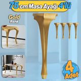 Badem10 4 Adet Lukens Masa Dresuar Ayağı 75 cm Plastik Altın Gold Mutfak Yemek Masası Mobilya Ayakları