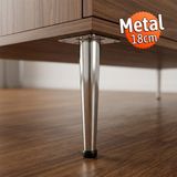 Badem10 (4 Adet) Omaks 18 cm Metal Krom Düz Mobilya Sehpa Kanepe Ayağı Montaj Vidaları Dahil Ayak - 2
