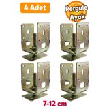 Badem10 4 Adet Pergule Pergola Ayak Ayarlanabilir 7-12 cm Arası Sundurma Kamelya Çardak Ahşap Profil Metal