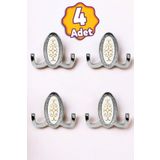 Badem10 (4 ADET) Seçil Vestiyer Krom Metal Duvar Portmanto Mobilya Dolap Elbise Askısı Askılığı Askılık