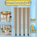 Badem10 4 Adet Suit Masa Dresuar Ayağı 75 cm Plastik Gold Altın Ayak Mutfak Yemek Masası Mobilya Ayakları