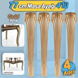 Badem10 4 Adet Sütun Masa Dresuar Ayağı 77 cm Plastik Ayak Gold Altın Mutfak Yemek Masası Mobilya Ayakları