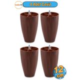 Badem10 4 Adet Vidalı (M8 INCE DİŞ) 12 Cm (CEVİZ) Plastik Mobilya Yükseltici Koltuk Kanepe Ayağı Ayakları