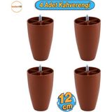 Badem10 4 Adet Vidalı Oval 12 Cm Kahve Plastik Mobilya Yükseltici Yükseltme Koltuk Kanepe Baza Ayağı
