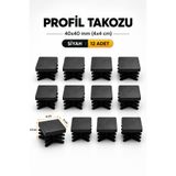 Badem10 (40x40 mm) 12 Adet Kademeli İç Kelebek Profil Takozu Kare Masa Sandalye Sehpa Ayak Tapası Tıpa Papuç