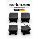 Badem10 (40x40 mm) 4 Adet Kademeli İç Kelebek Profil Takozu Kare Masa Sandalye Sehpa Ayak Tapası Tıpa Papuç