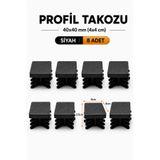 Badem10 (40x40 mm) 8 Adet Kademeli İç Kelebek Profil Takozu Kare Masa Sandalye Sehpa Ayak Tapası Tıpa Papuç