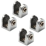 Badem10 4x8 mm Krom Metal Vidalı Tırnak Metal Cam Raf Tutucu Cam Etejer Menteşesi