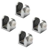 Badem10 4x8 mm Krom Plastik Vidalı Tırnak Metal Cam Raf Tutucu Cam Etejer Menteşesi