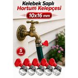 Badem10 [5 ADET] 10X16 Mm Kelebek Saplı Hortum Kelepçesi Vidalı Paslanmaz Çelik Ayarlanabilir Boru Klipsi