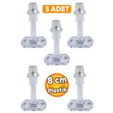 Badem10 5 Adet 8 cm Şeffaf Plastik Mobilya Kapı Arkası Durdurucu