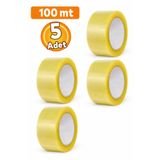 BADEM10 (5 ADET) Koli Bandı 45 Mm X 100 Metre Şeffaf Güçlü Yapışkanlı Kopmayan Bant