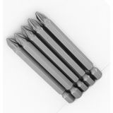 Badem10 (5 Adet) Mıknatıslı 50 mm Pozidriv Bits Uç Pz2 Manyetik 1/4" Matkap Ucu 5 cm Güçlü Tayvan Çeliği - Gümüş
