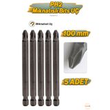 Badem10 5 Adet PH2 100 Mm 10 Cm Manyetik Uzun Bits Bit Ucu Yıldız Tornavida Uç Derin Vidalama Çelik CR-V Uç