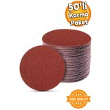 Badem10 50 Adet Cırt Zımpara Kağıdı El Zımparaları Seti 115 Mm Avuç Içi Spiral Taşlama Karma Paket