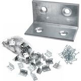 Badem10 (50 Adet) Metal Köşebent 40X20X20 mm L Demiri Gönye Mobilya Dolap Duvar Sabitleme Bağlantı Aparatı - Gümüş