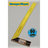 Badem10 500 mm 50 cm Alüminyum Marangoz Gönye Metal Gövde Açılı Ölçüm Cetveli Ahşap İnşaat Hassas Gönye