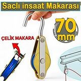 Badem10 70 mm Saclı İnşaat Makarası Halatlı Kanca Kasnak Tavan Vinç Kasnağı Yük Taşıma Makara