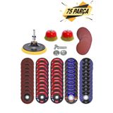 Badem10 75 Parça Avuç İçi Spiral Taşlama Cırt Zımpara Ahşap Flap İnox Metal Kesici Kesme Diski Seti 115 mm
